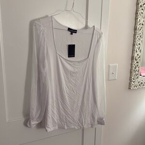 NWT Eloquii Top with Sheer Sleeves